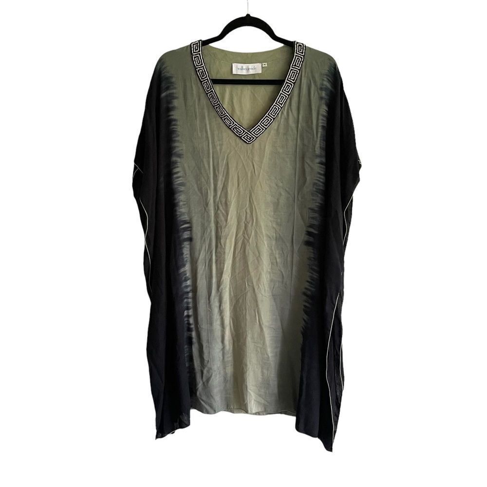 WALKER & WADE Swimwear Coverup Kimono Tunic Green Blue M